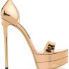 Donna DOLCE&GABBANA Sandali | Sandali In Pelle Metallizzata