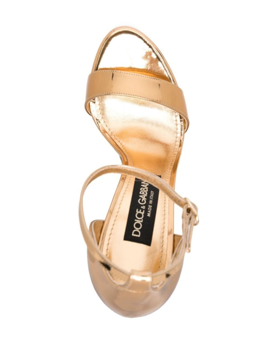 Donna DOLCE&GABBANA Sandali | Sandali In Pelle Metallizzata