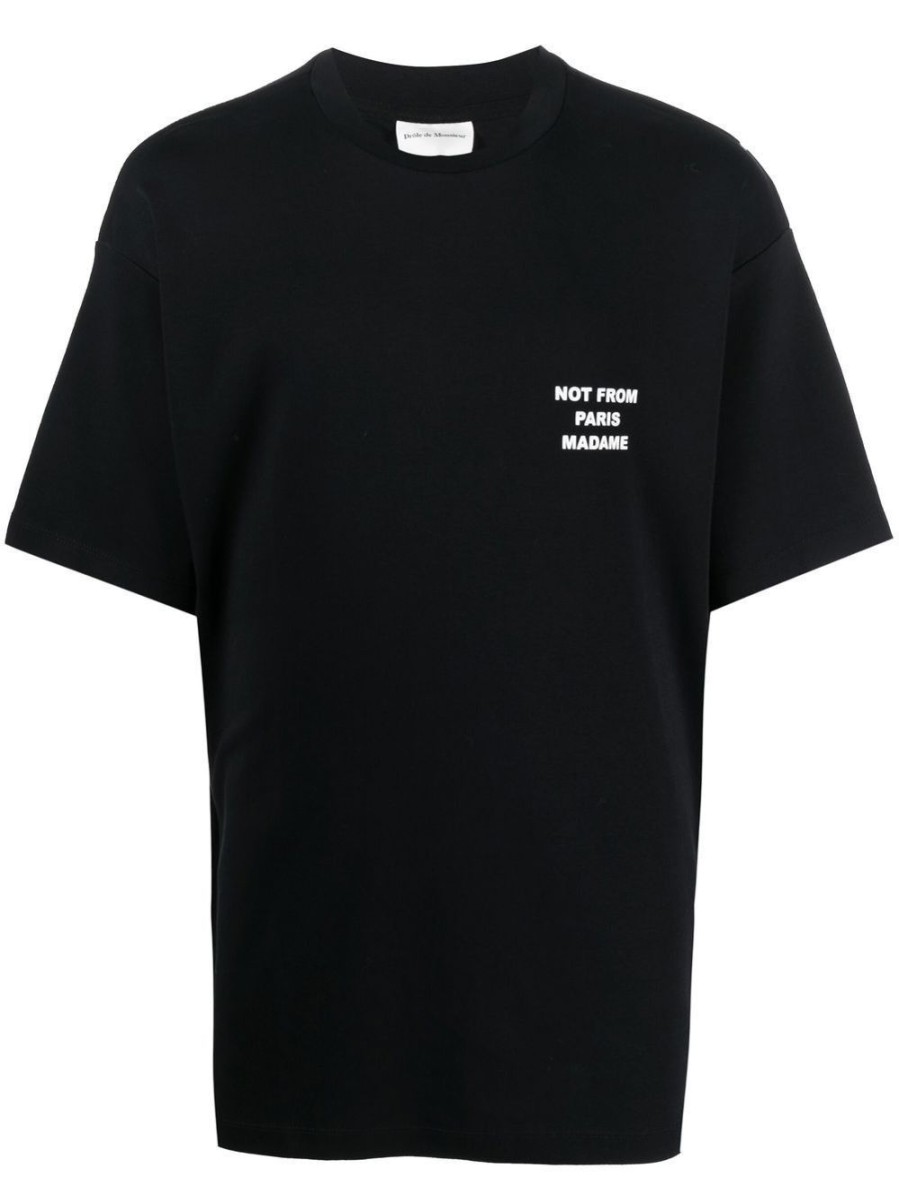 Uomo DROLE DE MONSIEUR T-Shirt | Permts010Co002Blblack