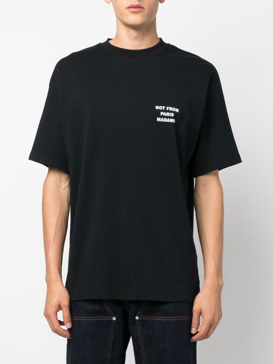 Uomo DROLE DE MONSIEUR T-Shirt | Permts010Co002Blblack