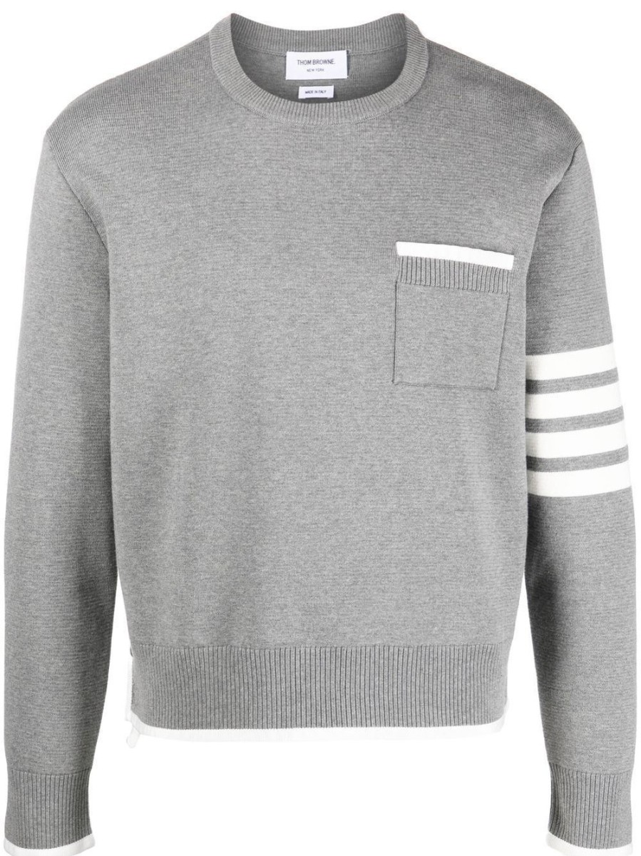 Uomo THOM BROWNE Felpe | Maglia A Righe 4-Bar