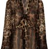 Donna DOLCE&GABBANA Camicie | Blusa In Seta Leopardata