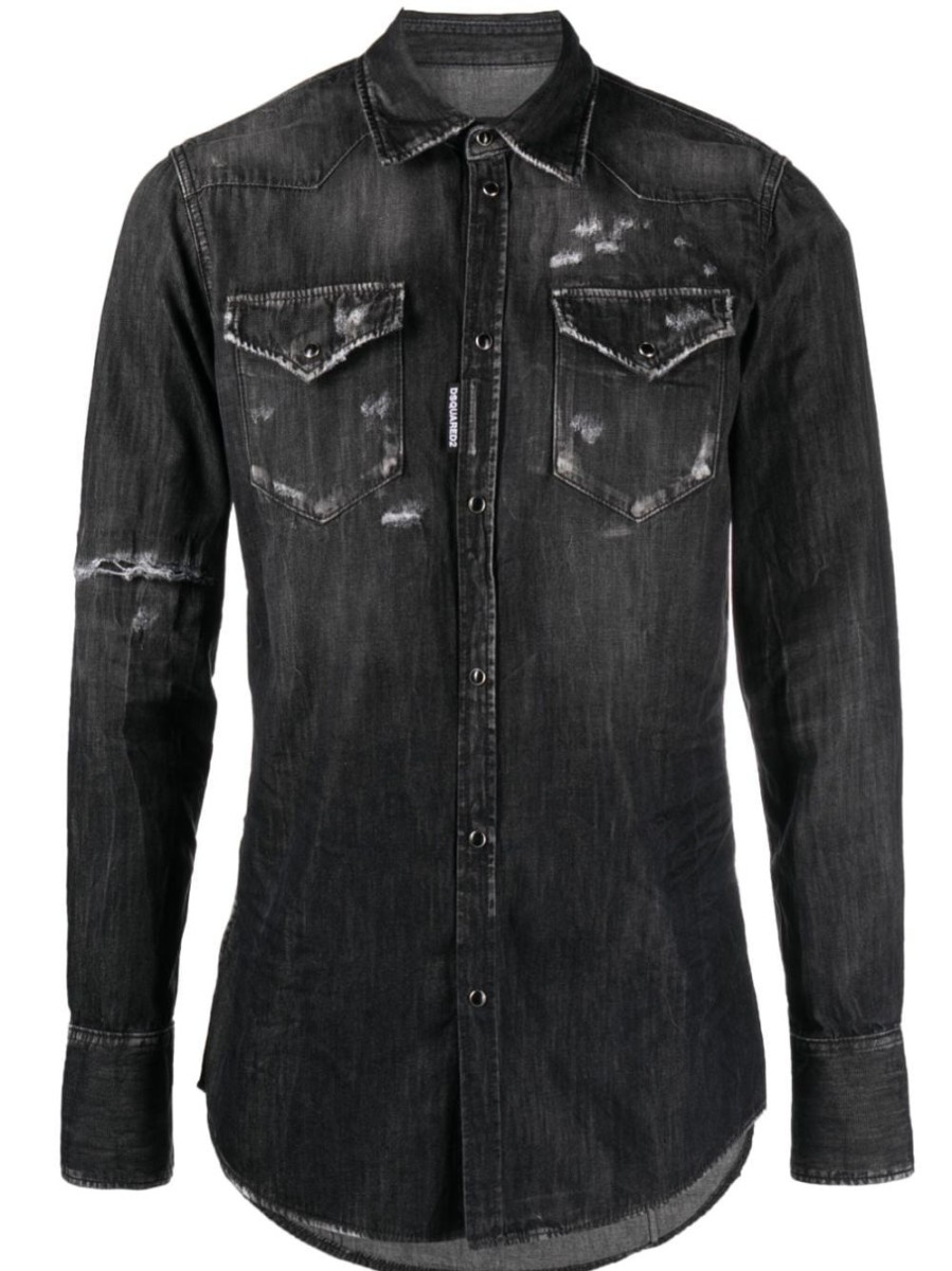 Uomo DSQUARED2 Camicie | Camicia In Denim