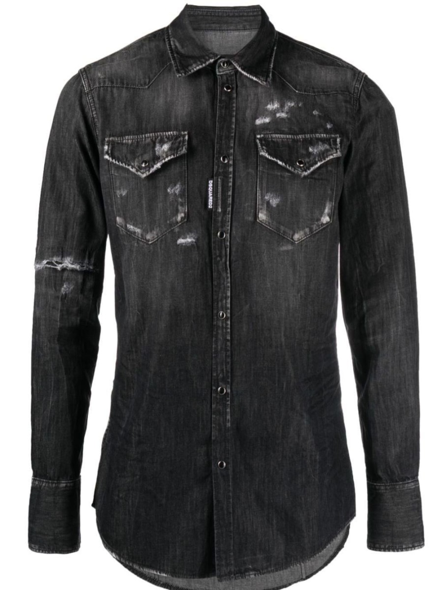 Uomo DSQUARED2 Camicie | Camicia In Denim