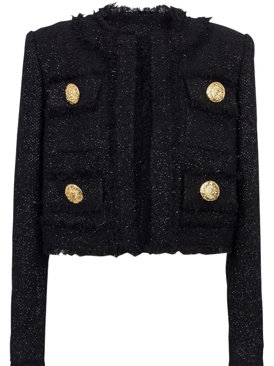 Donna BALMAIN Capispalla | Giacca Cropped In Tweed