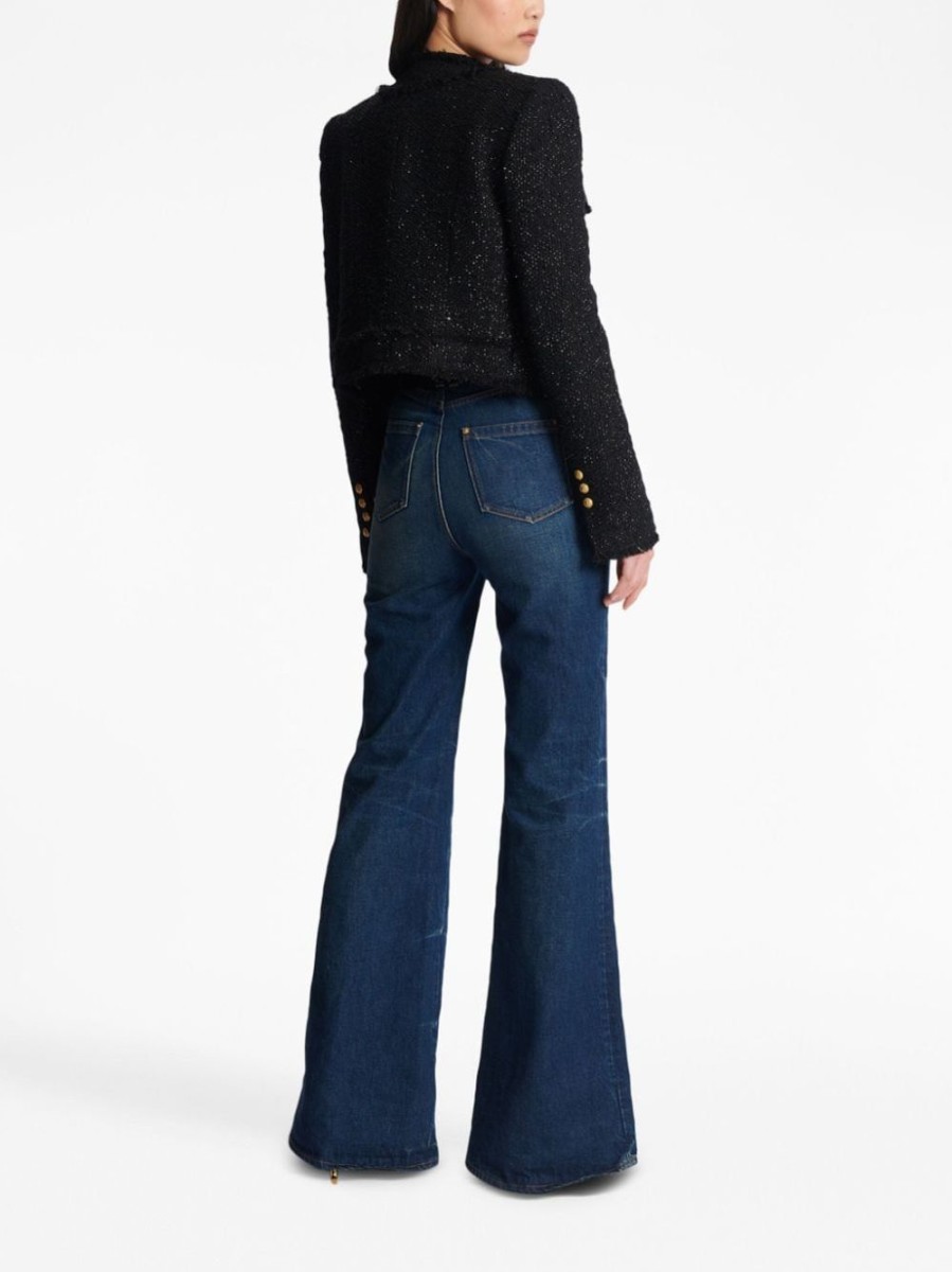 Donna BALMAIN Capispalla | Giacca Cropped In Tweed