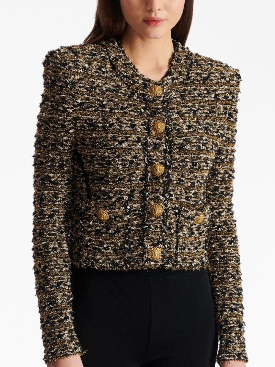 Donna BALMAIN Capispalla | Giacca Cropped In Tweed