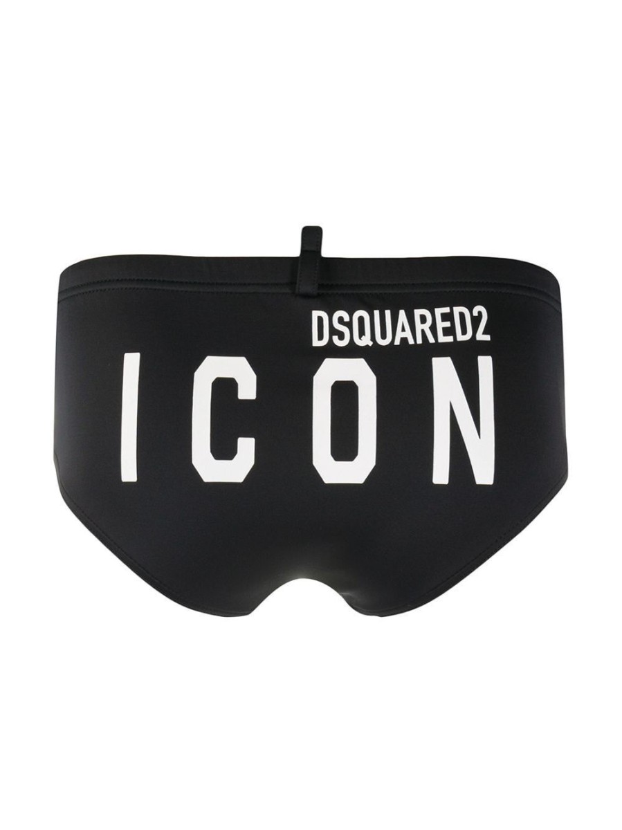 Uomo DSQUARED2 Costumi | Costume Da Bagno Con Stampa Icon